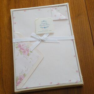 SIMPLY SHABBY CHIC Stationery Set 25 Sheets & Envelopes 2006 Floral Pink NOS